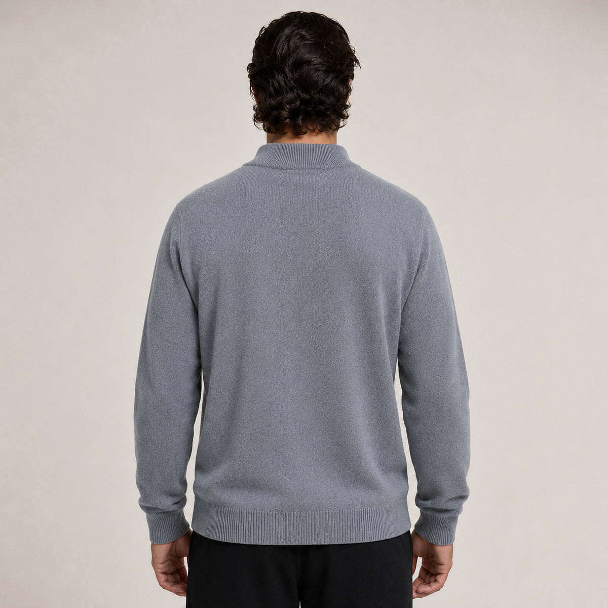 Zip Wool Cardigan – Grey