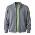 Zip Wool Cardigan – Grey
