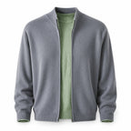 Zip Wool Cardigan – Grey