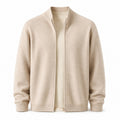 Zip Wool Cardigan – Beige