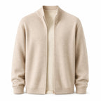 Zip Wool Cardigan – Beige