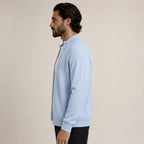 Zip Wool Cardigan – Light Blue