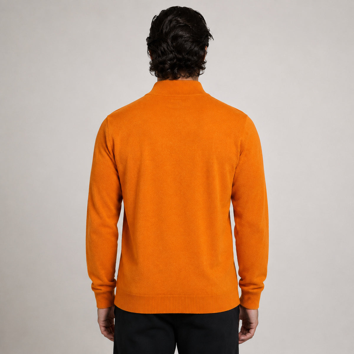 Zip Wool Cardigan – Orange