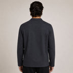 Embroidered Frog-Button Wool Cardigan – Charcoal & Gold