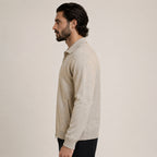 Collared Zip Wool Cardigan – Beige