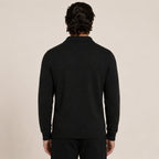 Collared Zip Wool Cardigan – Black