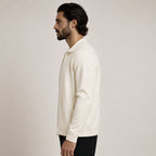 Collared Zip Wool Cardigan – Ivory