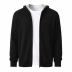 Hooded Wool Cardigan – Black