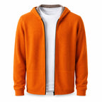 Hooded Wool Cardigan – Orange