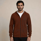 Hooded Wool Cardigan – Brown