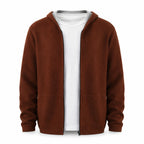 Hooded Wool Cardigan – Brown