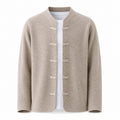 Frog-Button Wool Cardigan – Beige