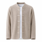 Frog-Button Wool Cardigan – Beige