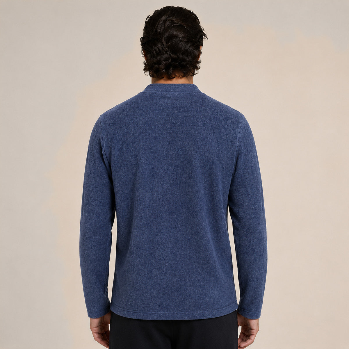 Frog-Button Wool Cardigan – Blue