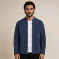 Frog-Button Wool Cardigan – Blue