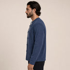 Frog-Button Wool Cardigan – Blue