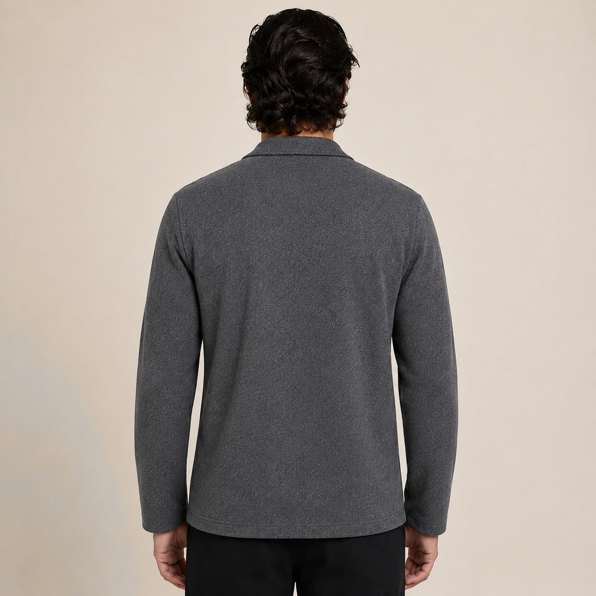 Wool Blazer Cardigan – Charcoal