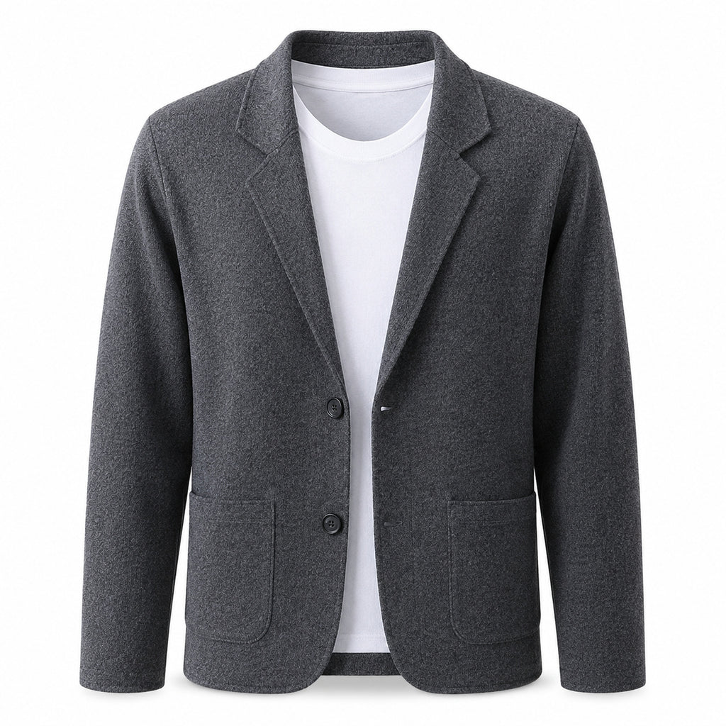 Wool Blazer Cardigan – Charcoal
