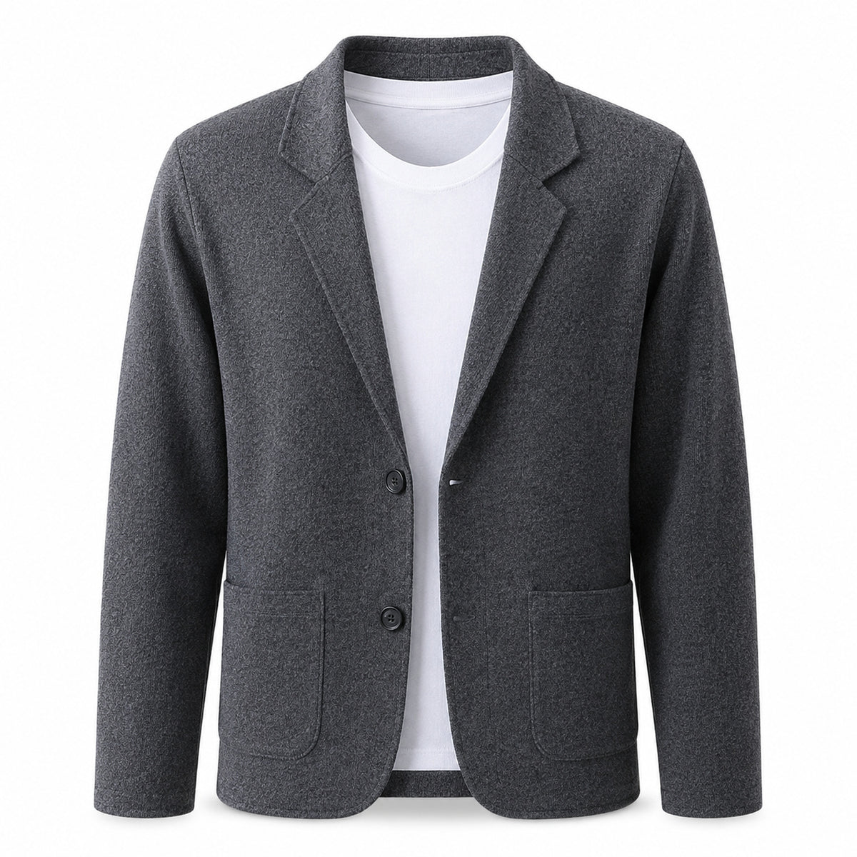 Wool Blazer Cardigan – Charcoal