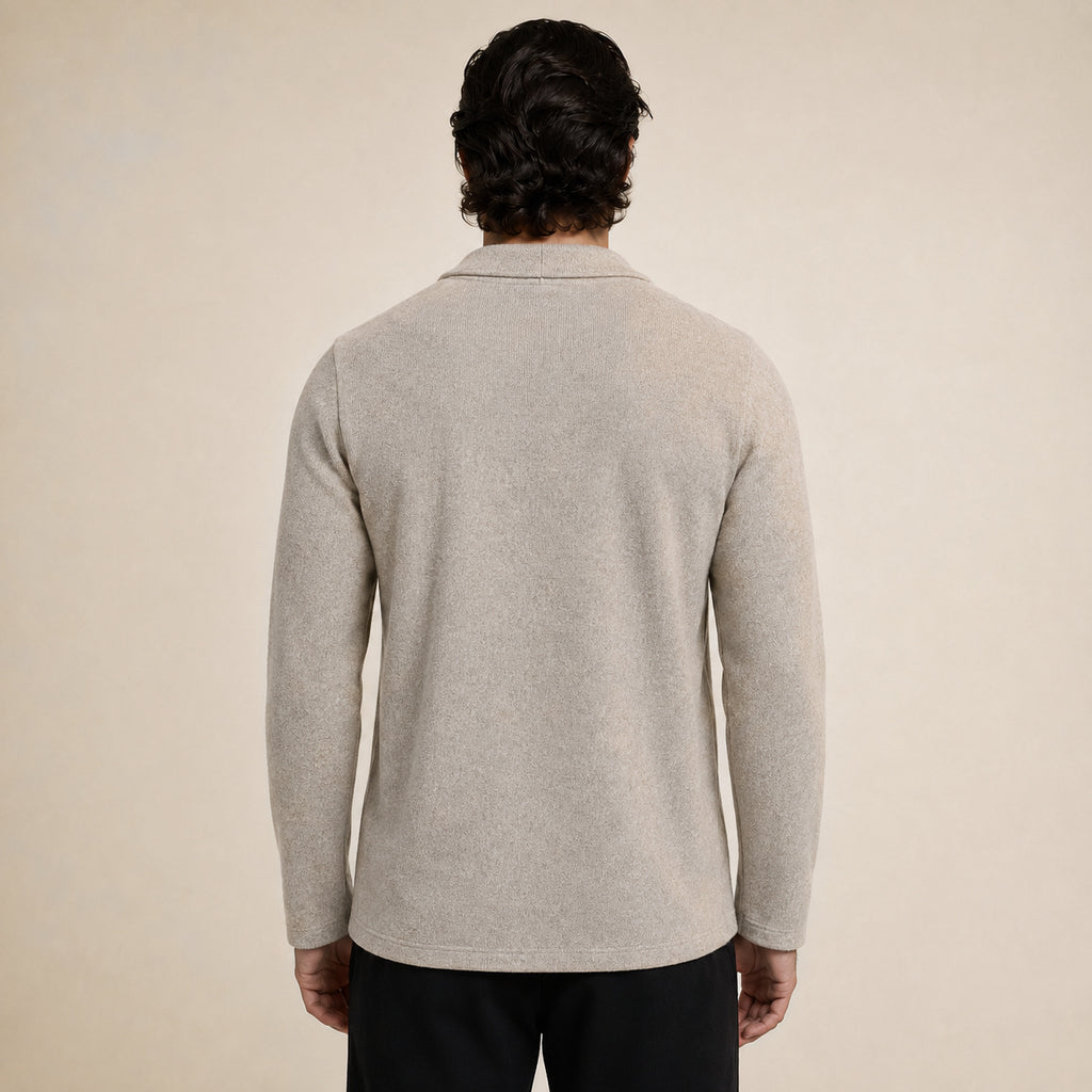 Wool Blazer Cardigan – Taupe