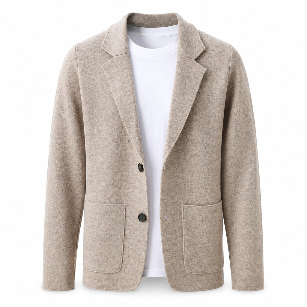 Wool Blazer Cardigan – Taupe