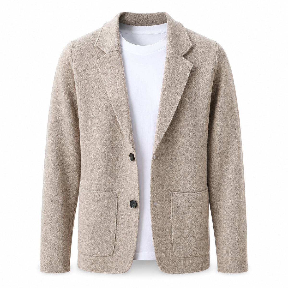 Wool Blazer Cardigan – Taupe