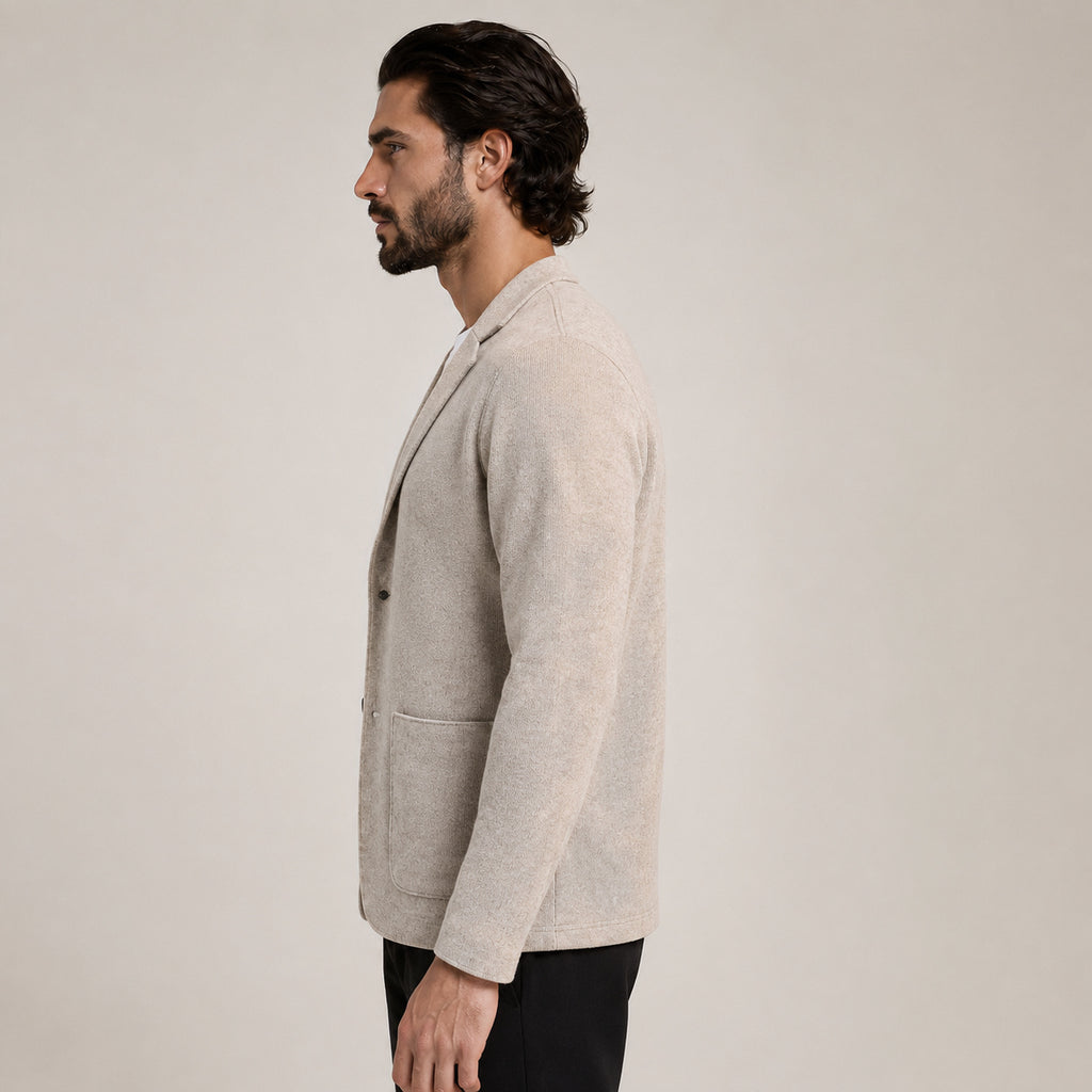 Wool Blazer Cardigan – Taupe
