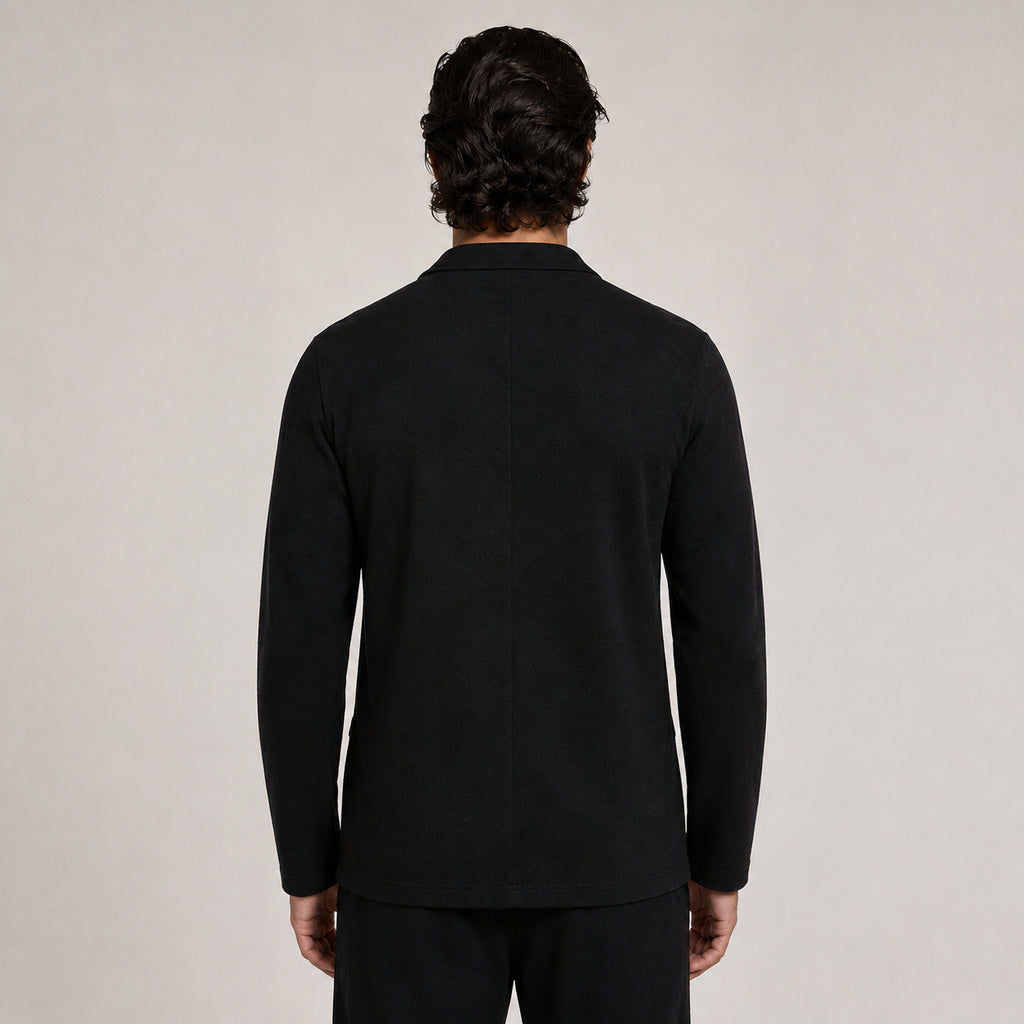 Wool Blazer Cardigan – Black