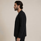 Wool Blazer Cardigan – Black