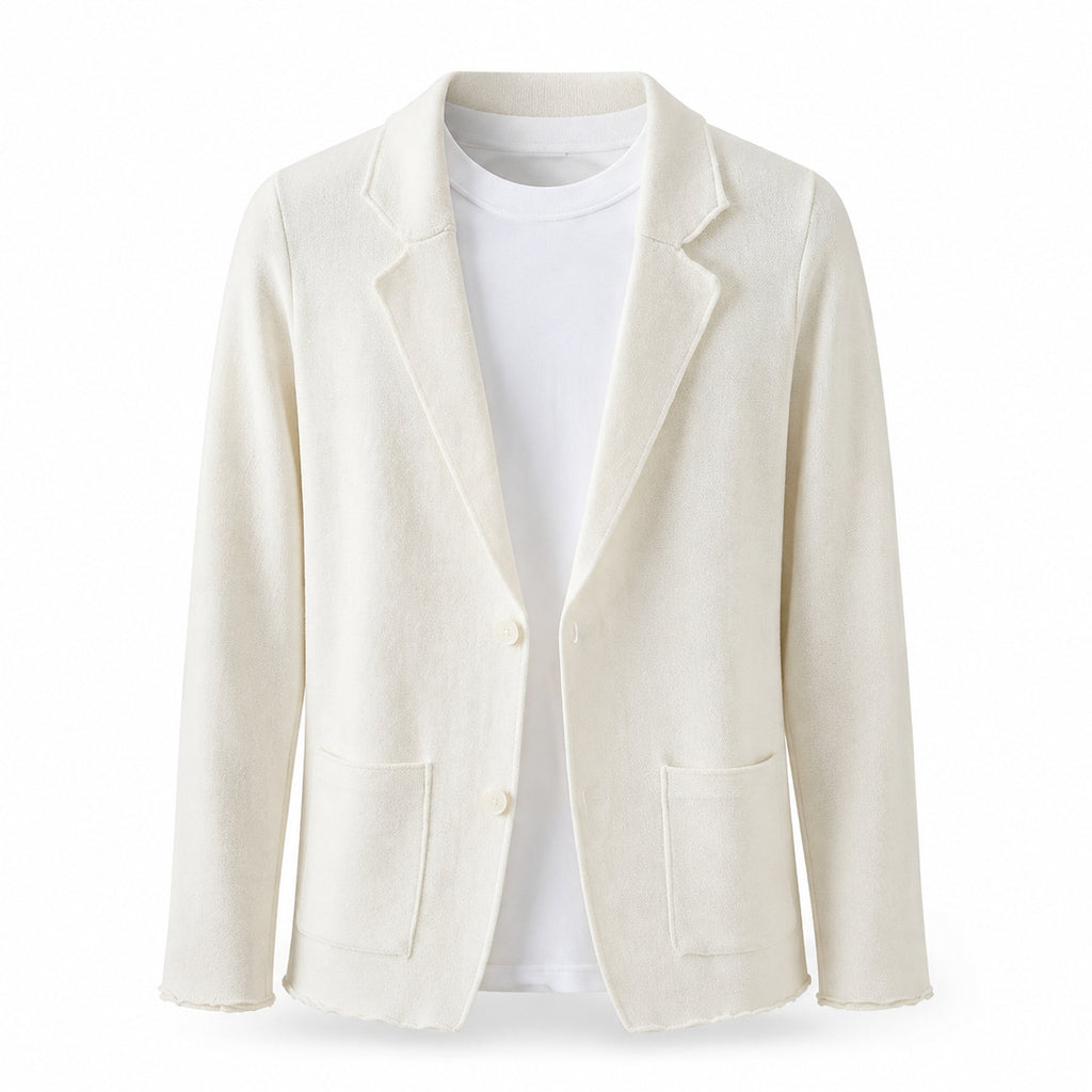 Wool Blazer Cardigan – Ivory