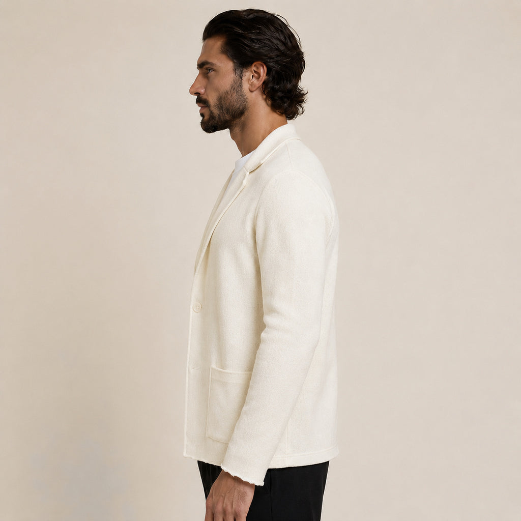 Wool Blazer Cardigan – Ivory