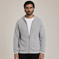 Lightweight Hooded Wool Cardigan – Light Grey