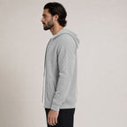 Lightweight Hooded Wool Cardigan – Light Grey