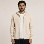 Lightweight Hooded Wool Cardigan – Cream