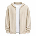 Lightweight Hooded Wool Cardigan – Cream