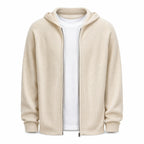 Lightweight Hooded Wool Cardigan – Cream