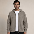 Lightweight Hooded Wool Cardigan – Taupe
