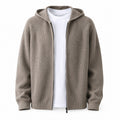 Lightweight Hooded Wool Cardigan – Taupe
