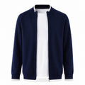 Fine-Knit Zip Wool Cardigan – Navy
