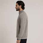 Fine-Knit Zip Wool Cardigan – Taupe