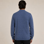 Textured Zip Wool Cardigan – Light Blue