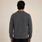 Textured Zip Wool Cardigan – Charcoal