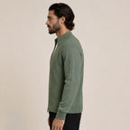 Textured Zip Wool Cardigan – Sage