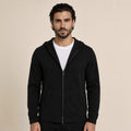 Hooded Wool Blazer Cardigan – Black