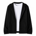 Hooded Wool Blazer Cardigan – Black