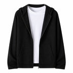 Hooded Wool Blazer Cardigan – Black