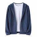 Hooded Wool Blazer Cardigan – Blue