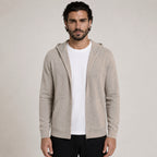 Hooded Wool Blazer Cardigan – Taupe