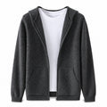 Hooded Wool Blazer Cardigan – Charcoal