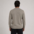 Contrast Quarter-Zip Wool Sweater – Taupe & Red